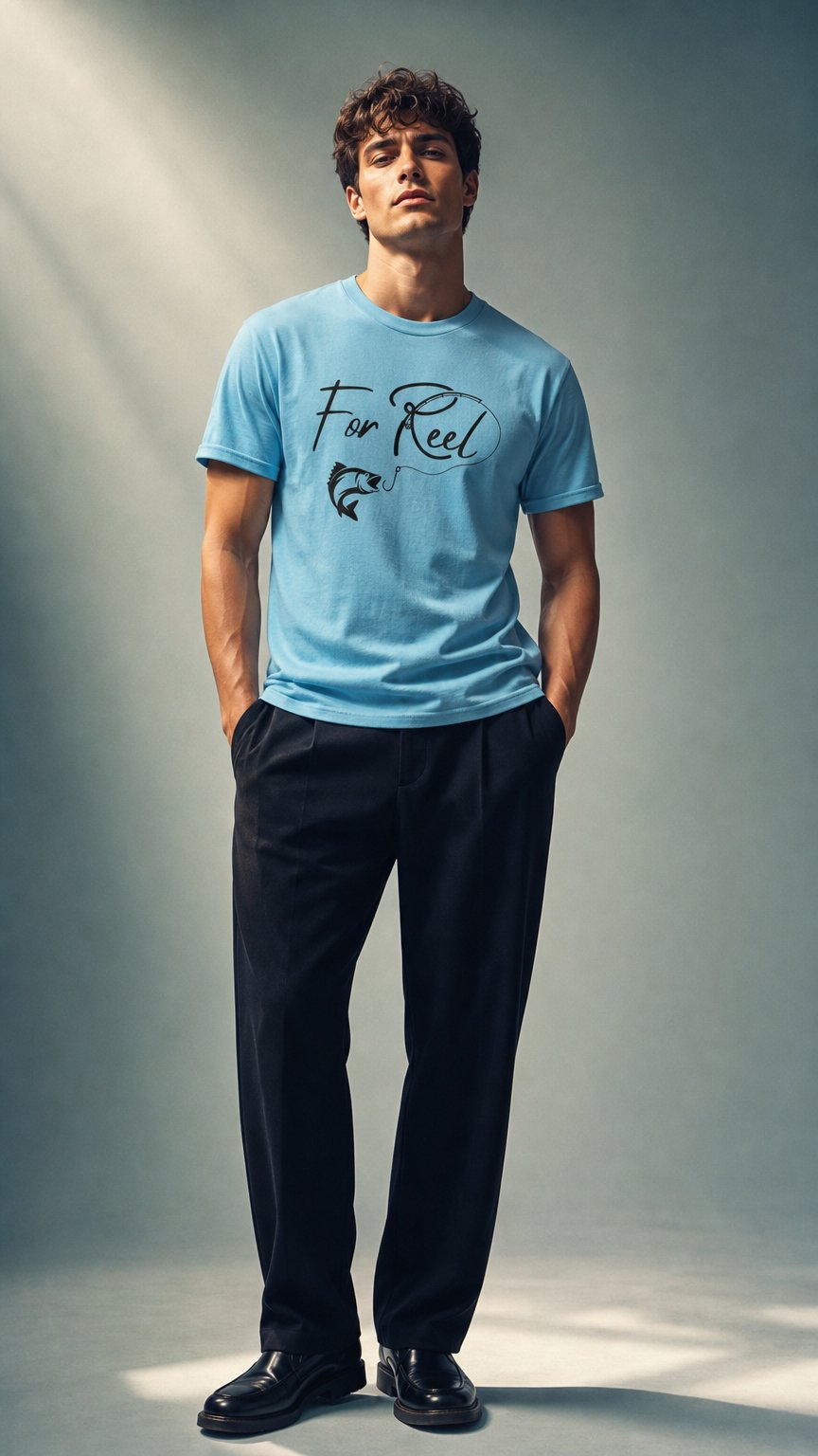 AI product shot of For Reel Men's Cotton Tee