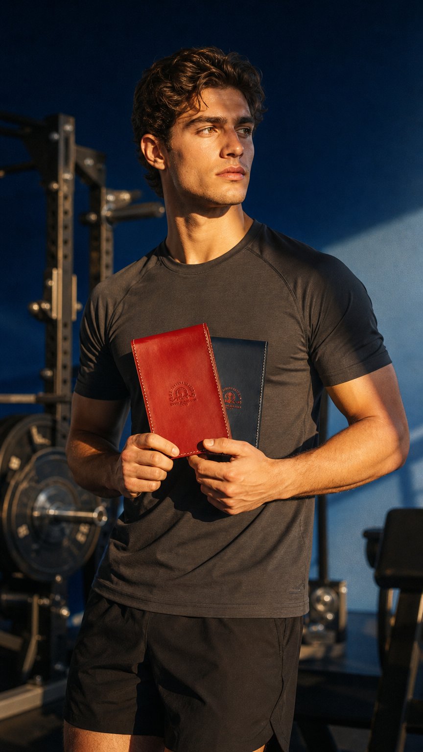 AI product shot of The Trent - Custom Italian Leather Yardage Book Cover