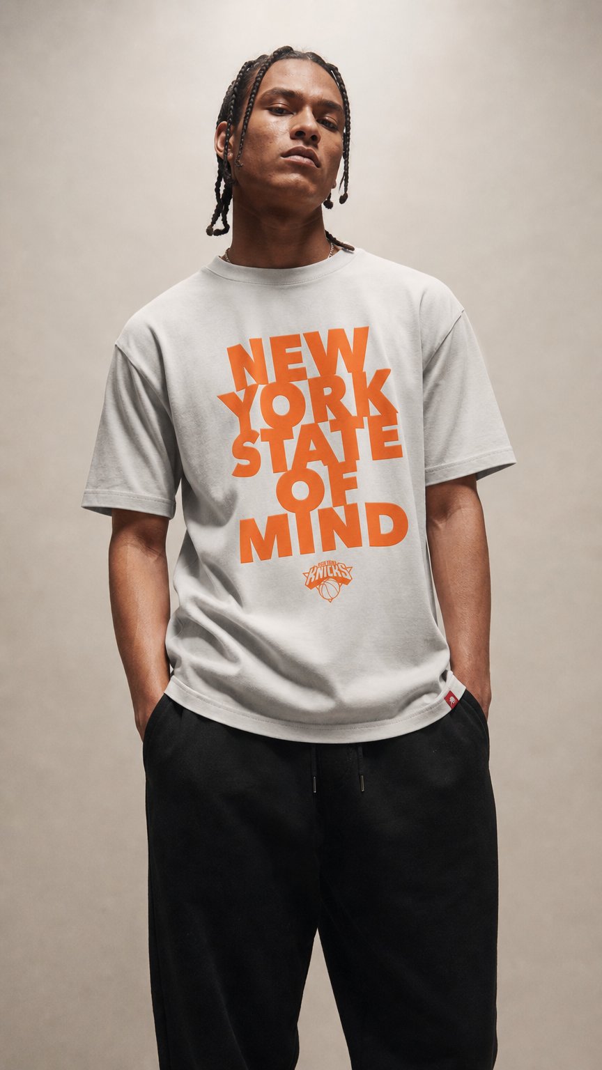 AI product shot of BILLY JOEL x KNICKS DUKE TEE