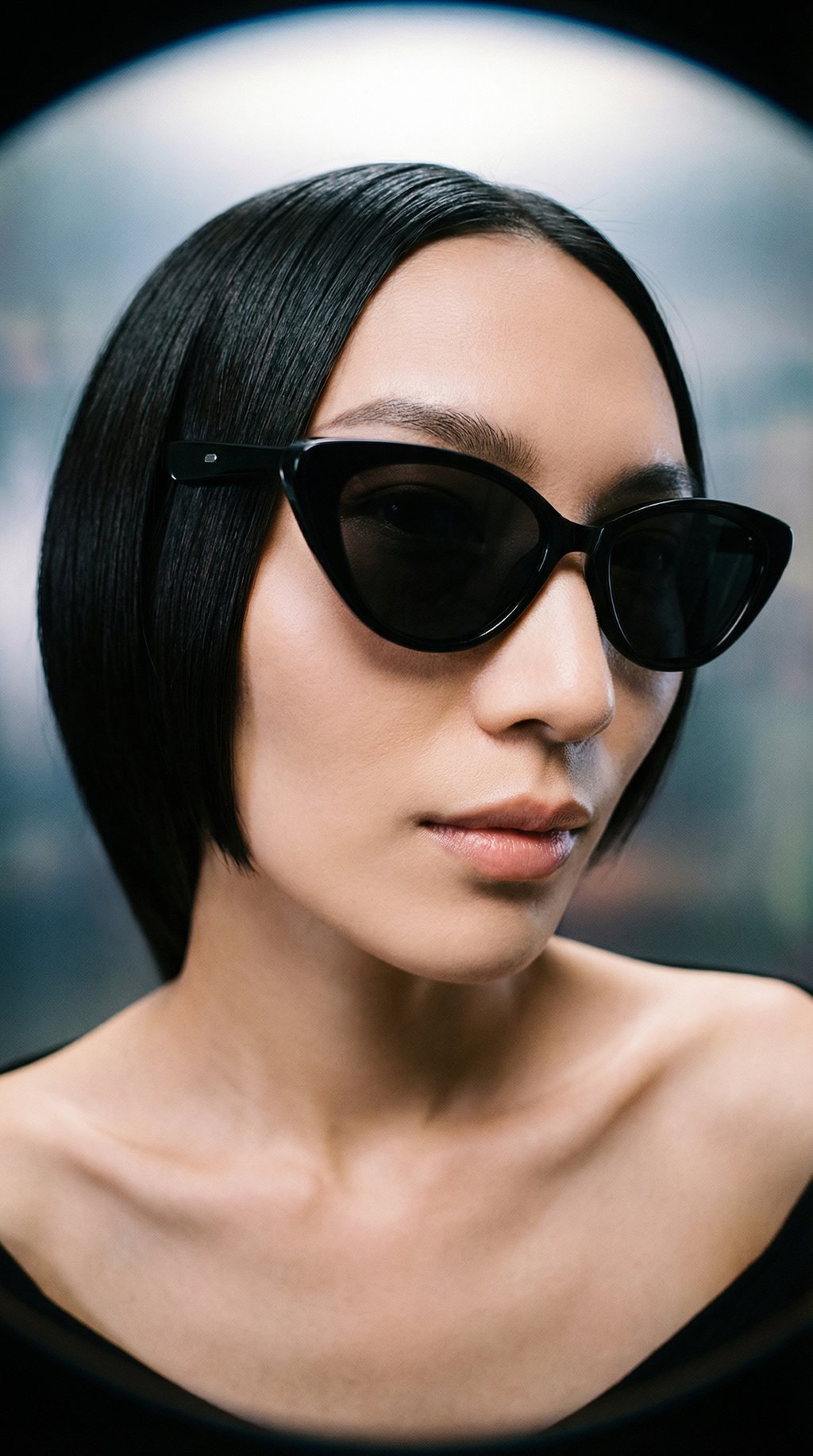 AI product shot of Cat Eye Sunglasses