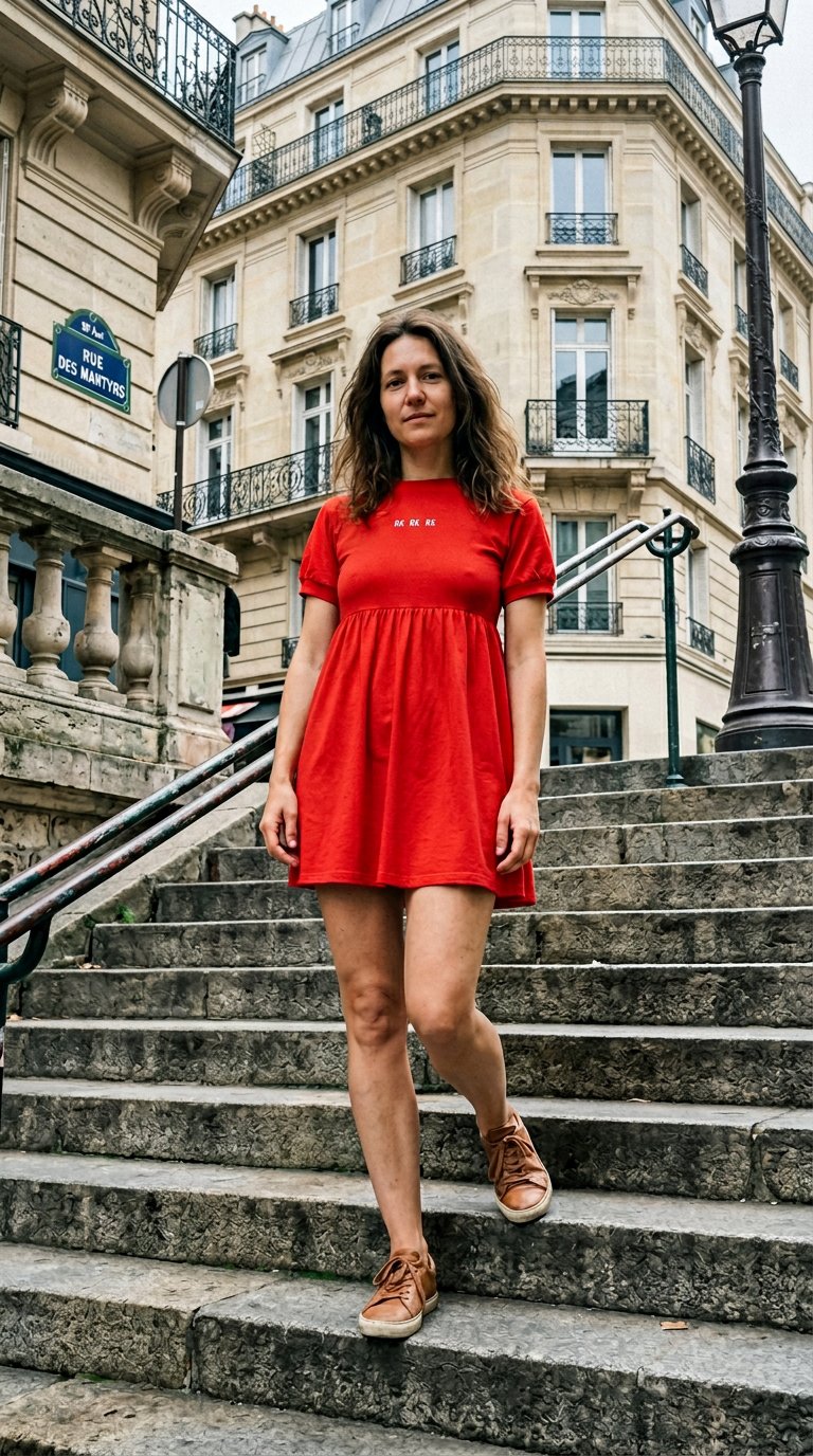 AI product shot of Hollis RK Logo Hi-Waist Tshirt Dress