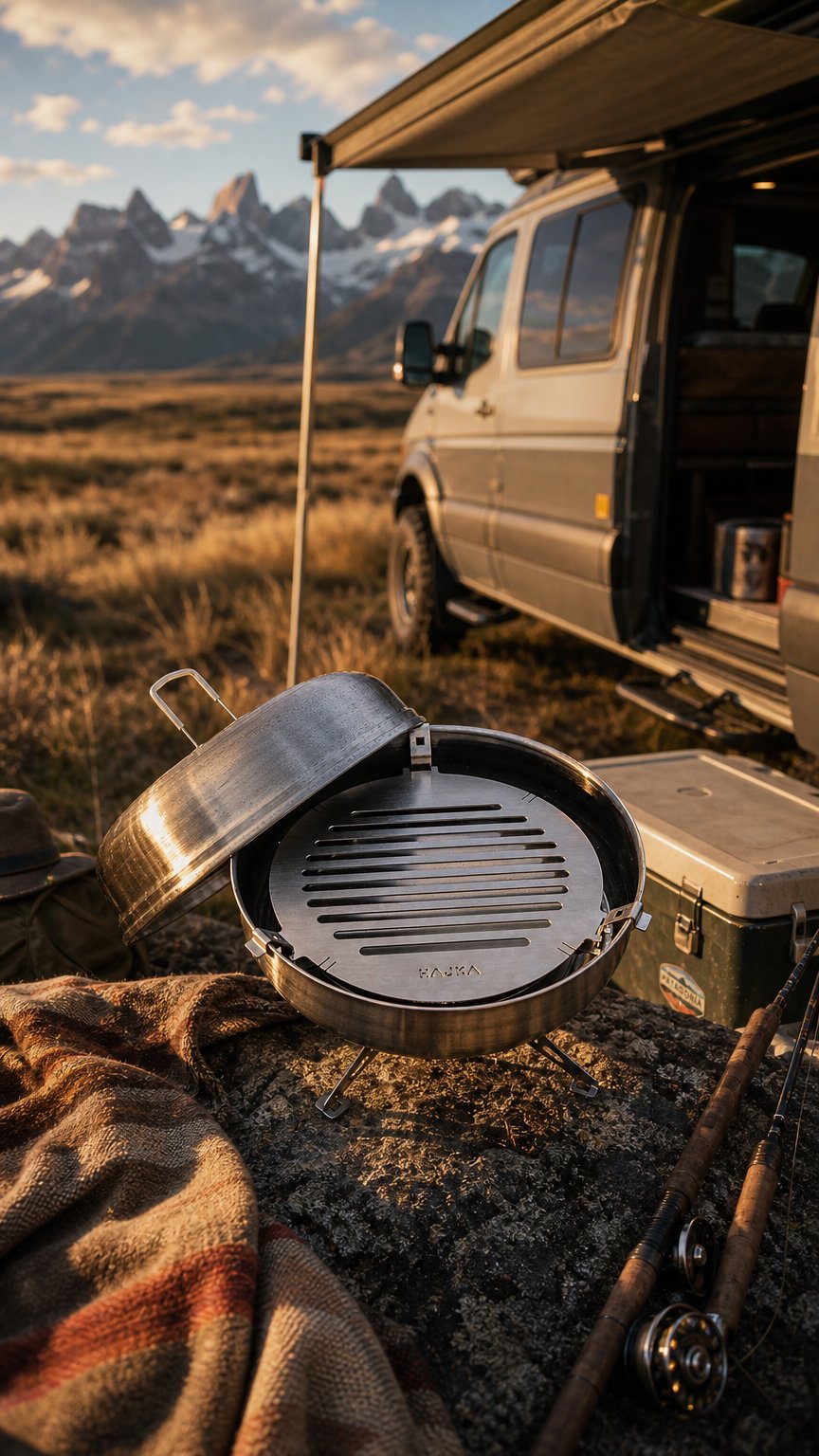 AI product shot of HAJKA Stove Top Oven - w. baking plate for pizza