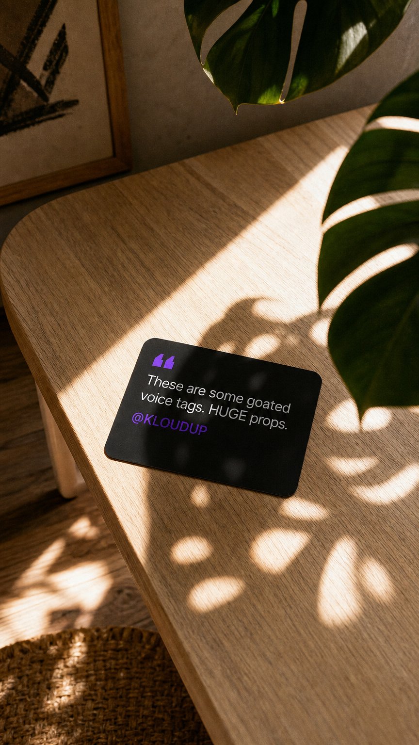AI product shot of PlugMyTag AI Producer Voice Tags