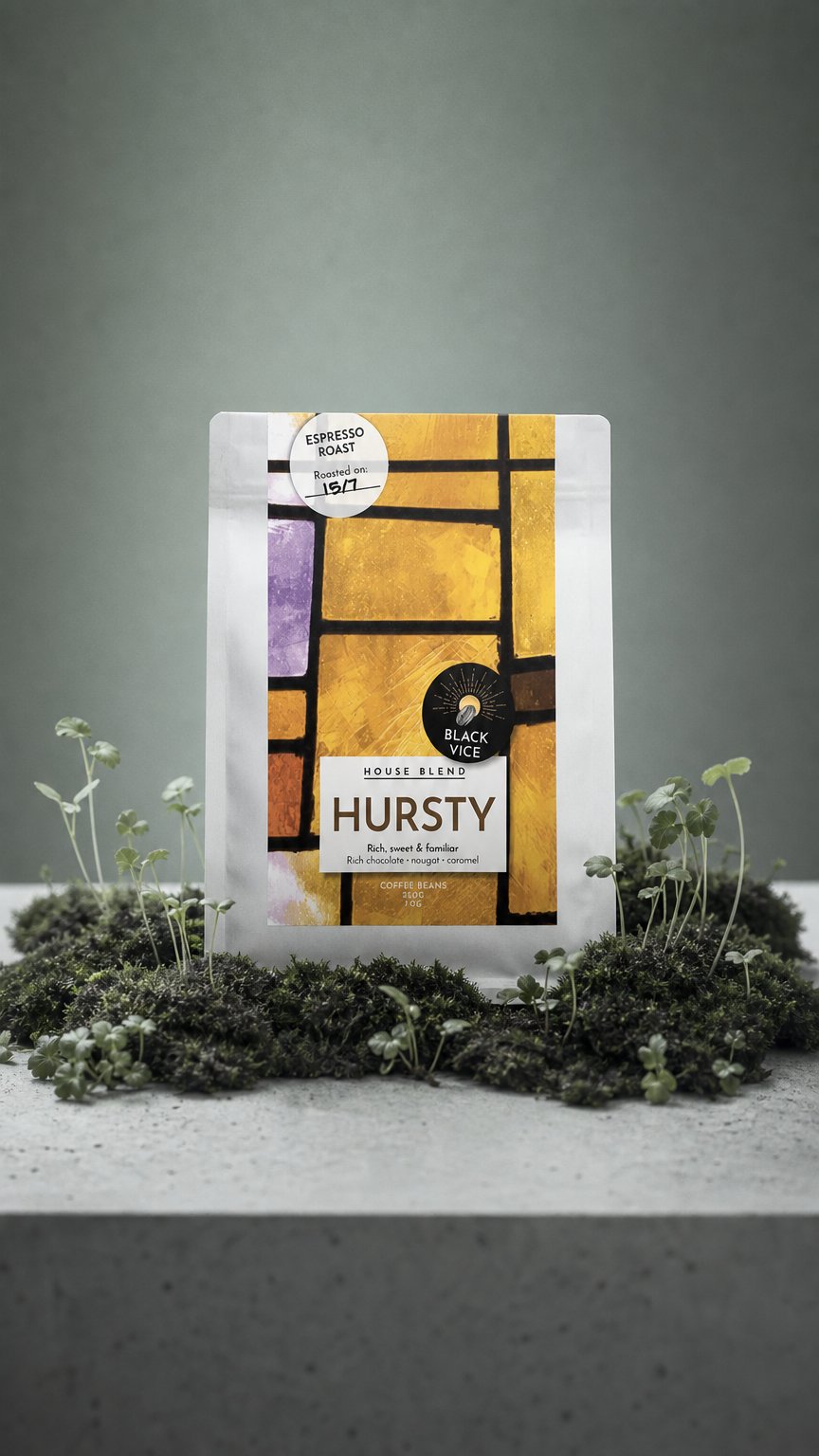 AI product shot of HURSTY Blend