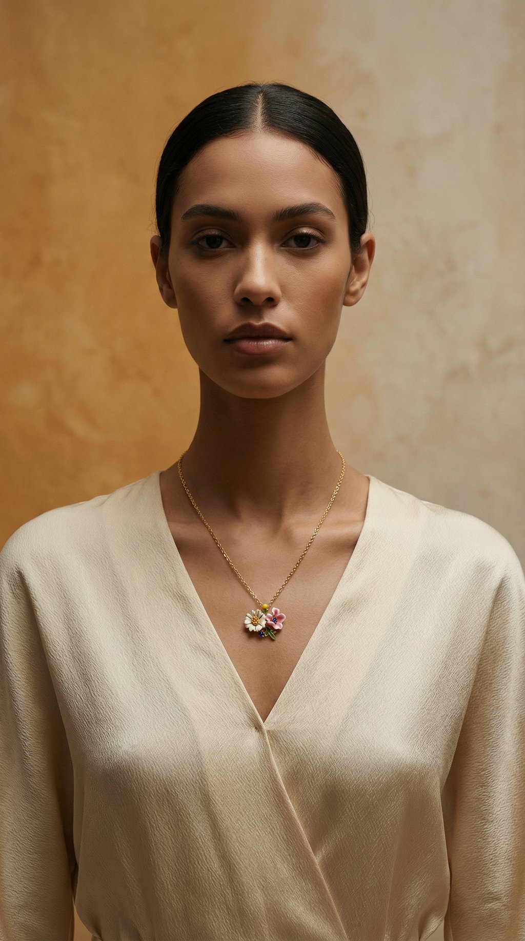 AI product shot of Pink Wildflower Necklace