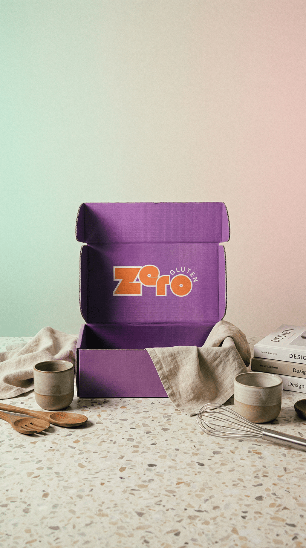 AI product shot of Zero Gluten Box (December)