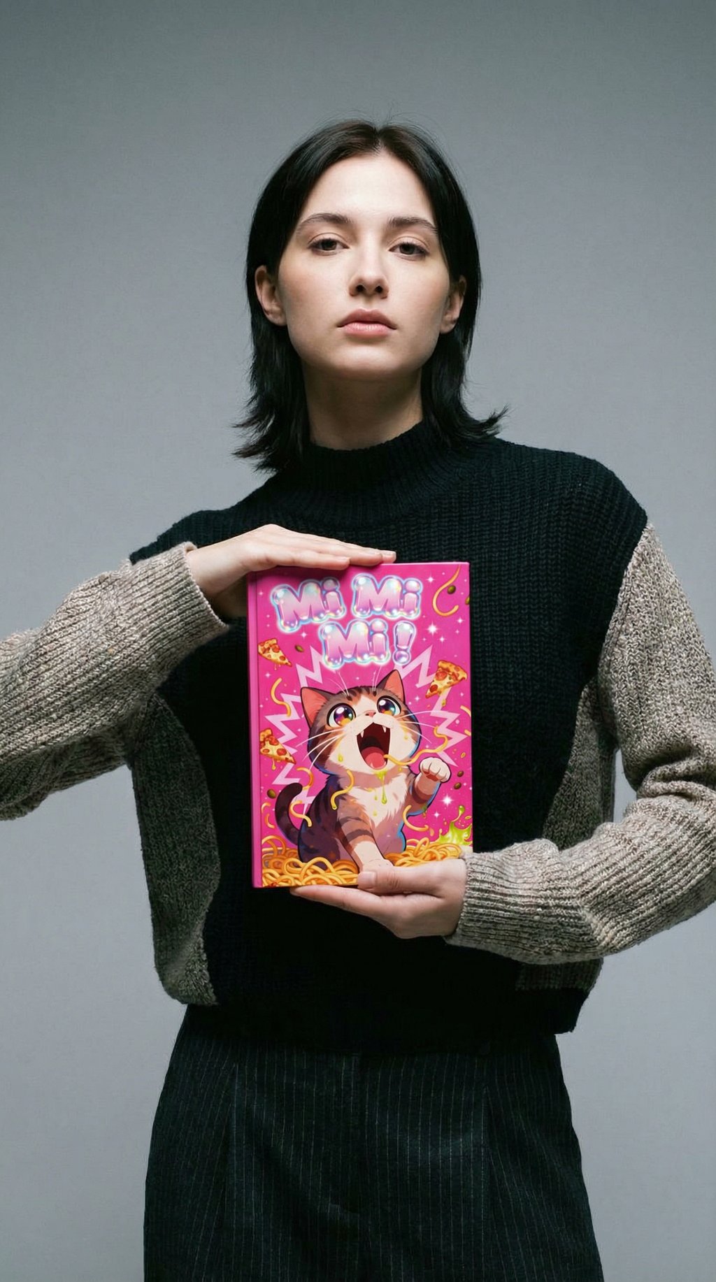 AI product shot of MiMiMi Cute Pink Kawaii Cat Notebook (5.5×8.5)