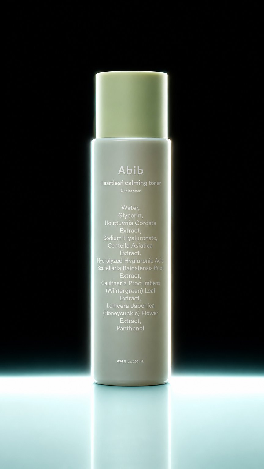 AI product shot of Abib Heartleaf Calming Toner Skin Booster 200 ml / 6.76 oz