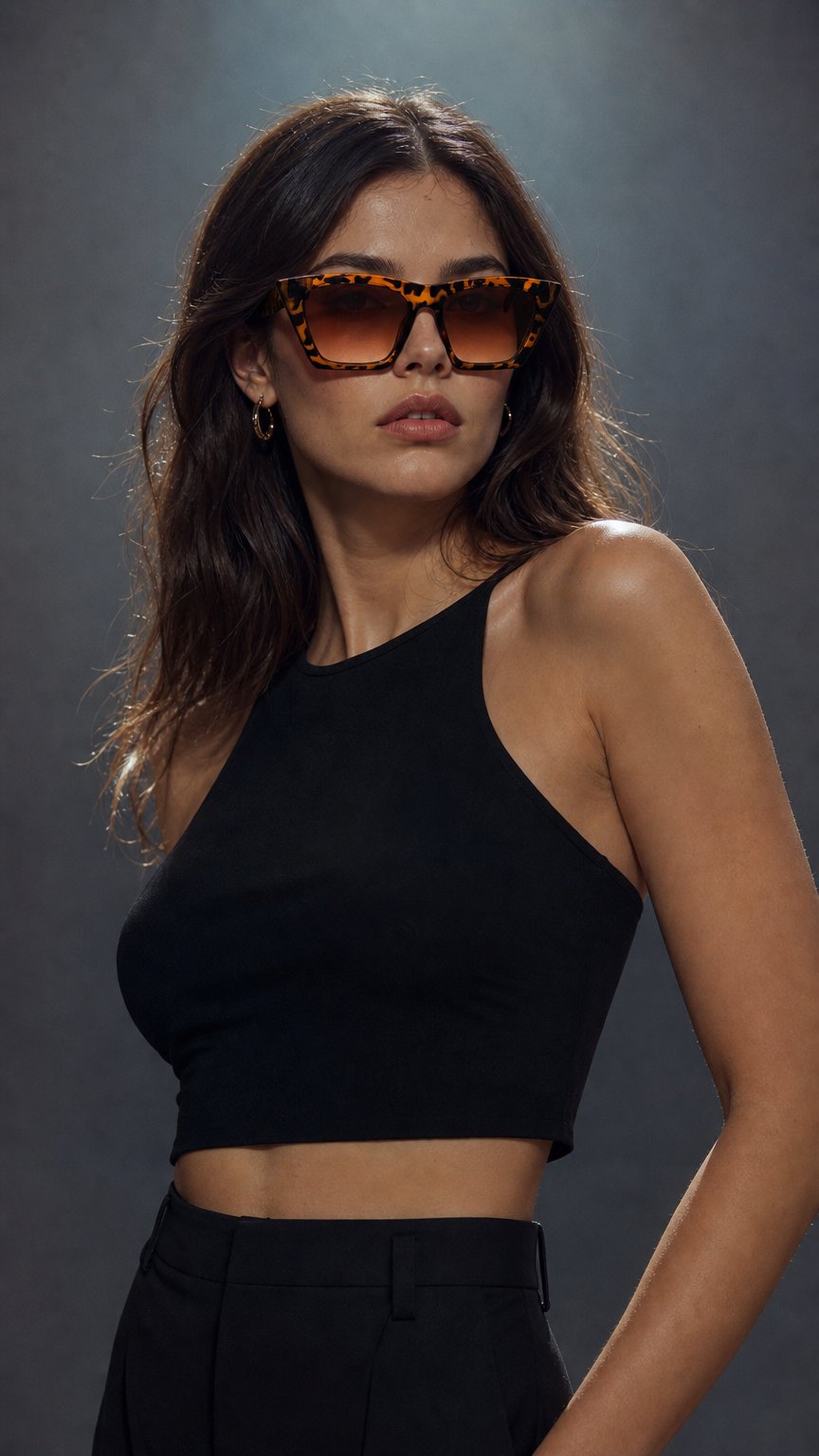 AI product shot of Tortoise Shell Square Sunglasses – Classic Neutral Statement Shades | Worth A Million