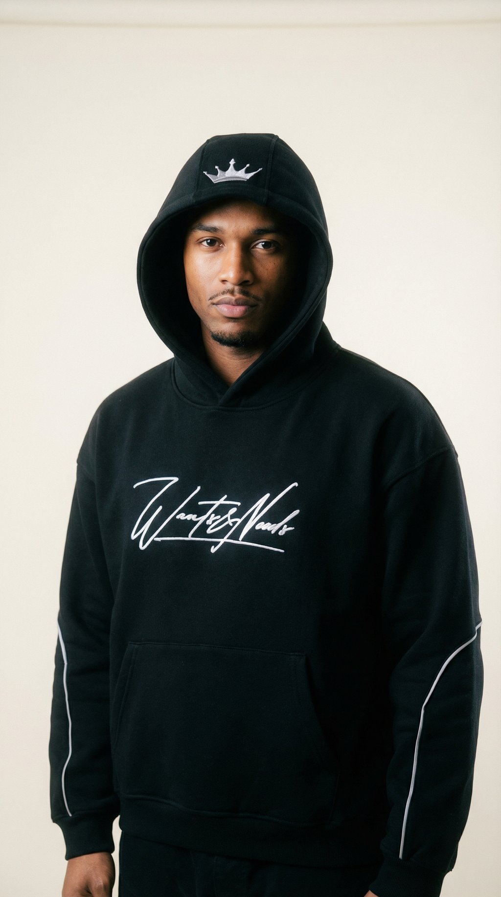 AI product shot of Black Hoodie
