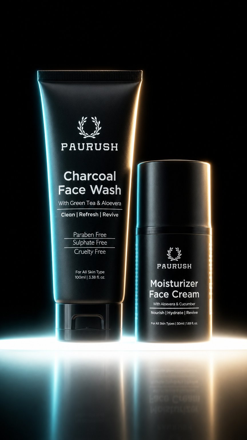 AI product shot of The Daily Duo — Face Wash + Moisturizer