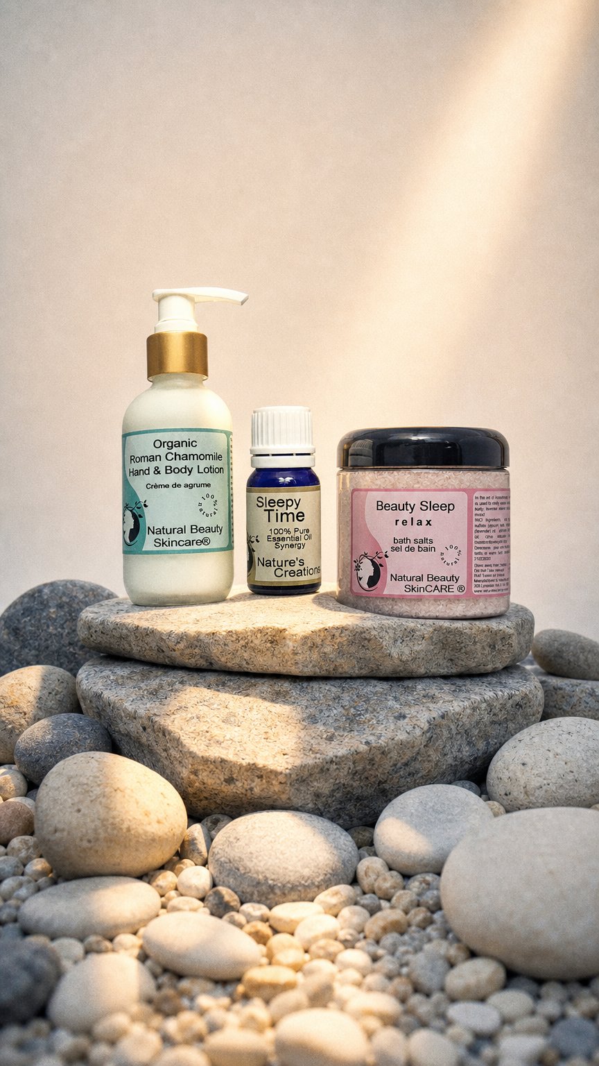 AI product shot of Organic Beauty Sleep Set for improved rest