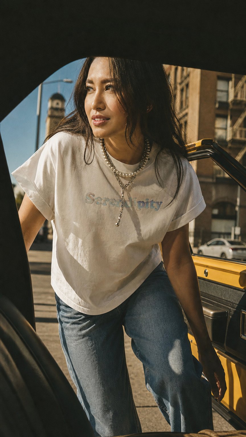 AI product shot of フィルムロゴフレンチTシャツ