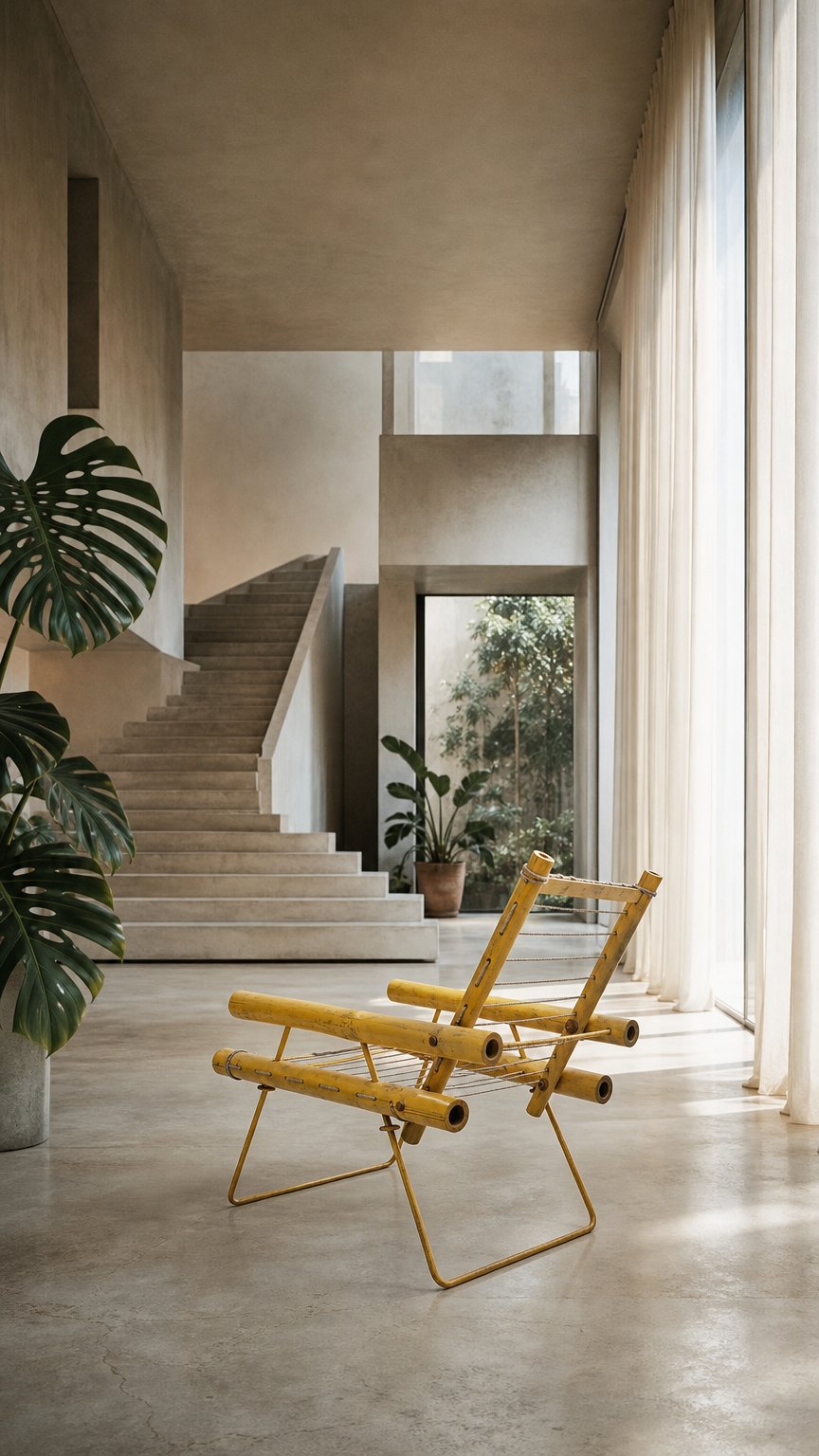 AI product shot of Bamboo Iron Arm Chair