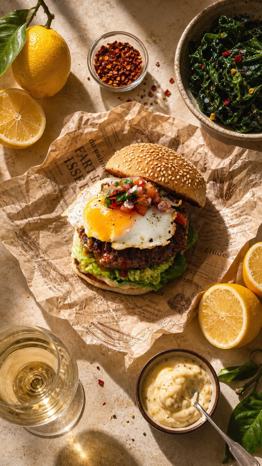 AI product shot of Mexican Burger