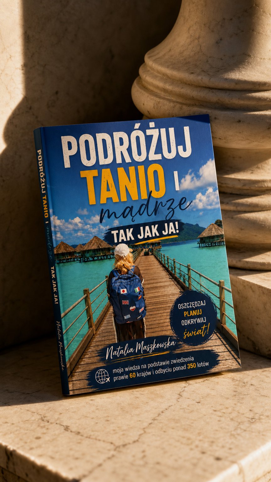 AI product shot of PODRÓŻUJ TANIO I MĄDRZE TAK JAK JA!