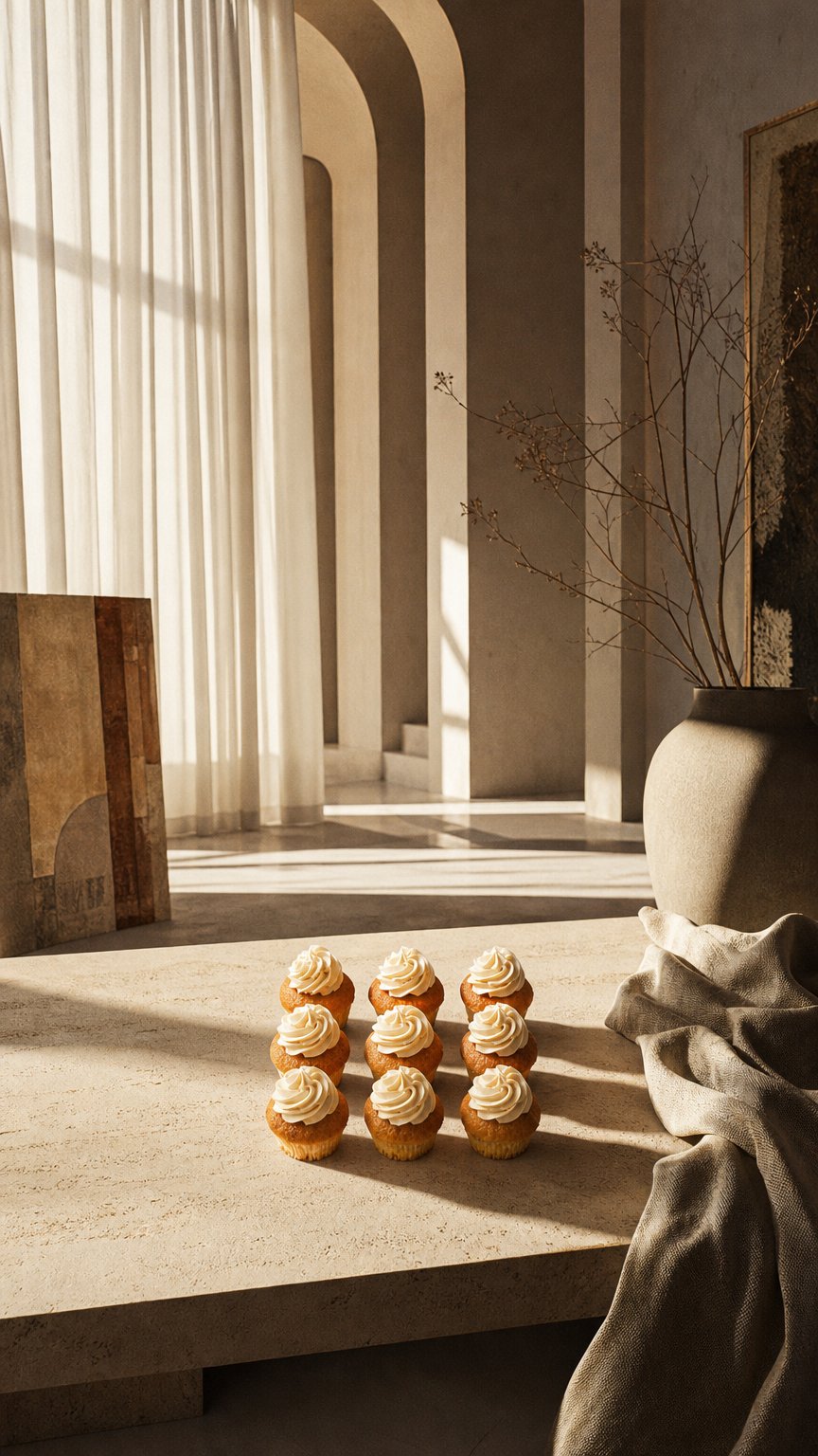 AI product shot of Coffret 9 Cupcakes "Les VEGANS"