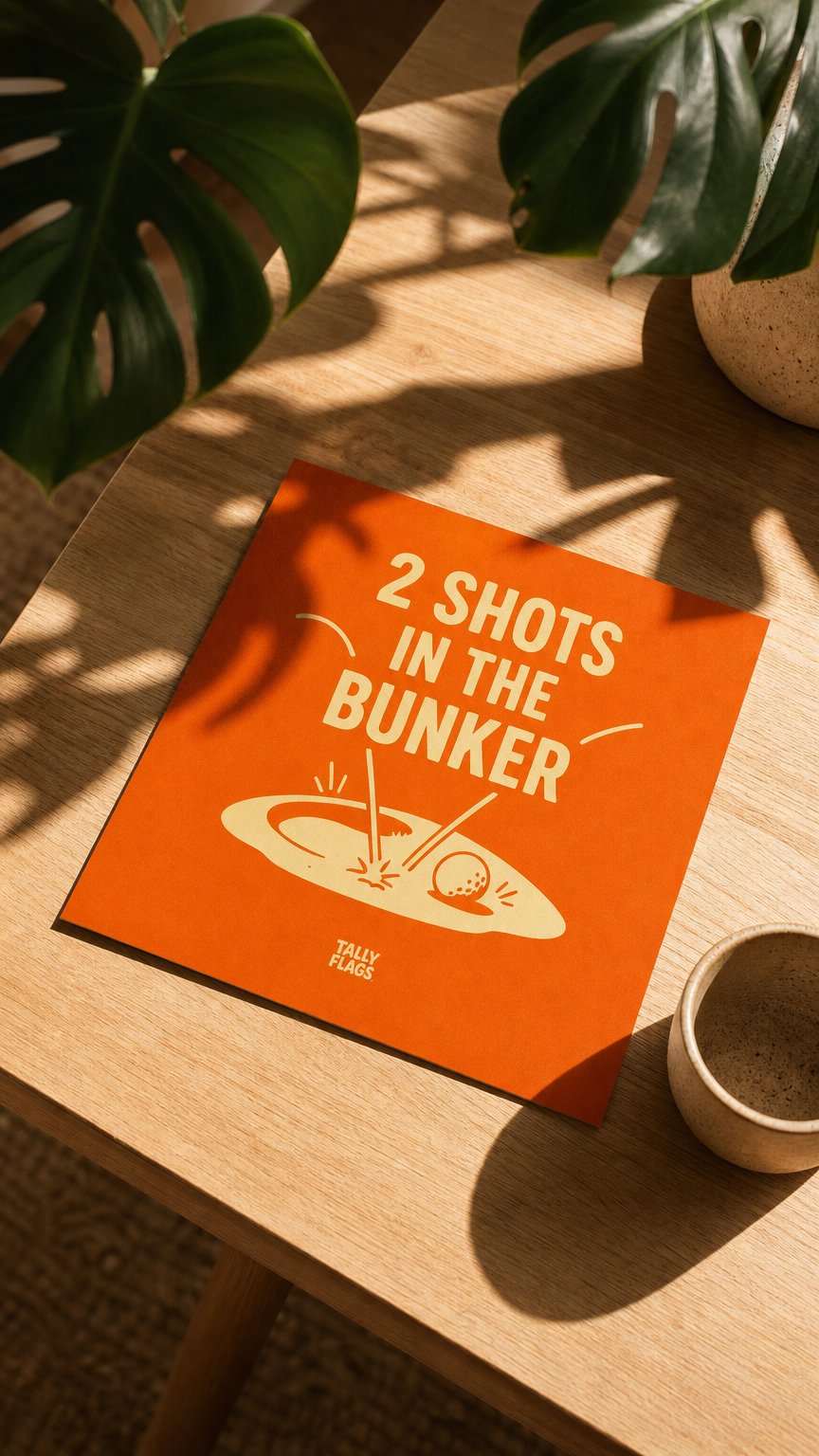 AI product shot of Tally Flags™: Two Shots In The Bunker