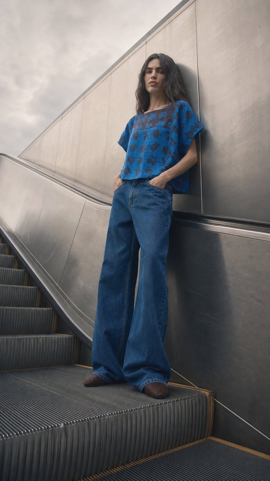 AI product shot of prudence top | spring 26 | azure