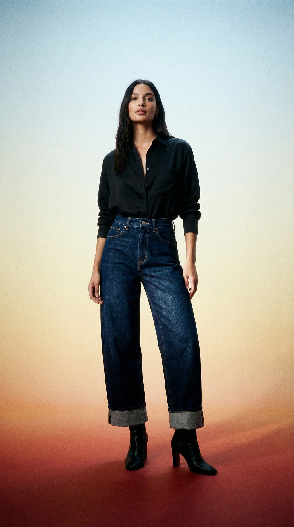 AI product shot of SPANXshape™ Authentic 360 Cuffed Horseshoe Jeans