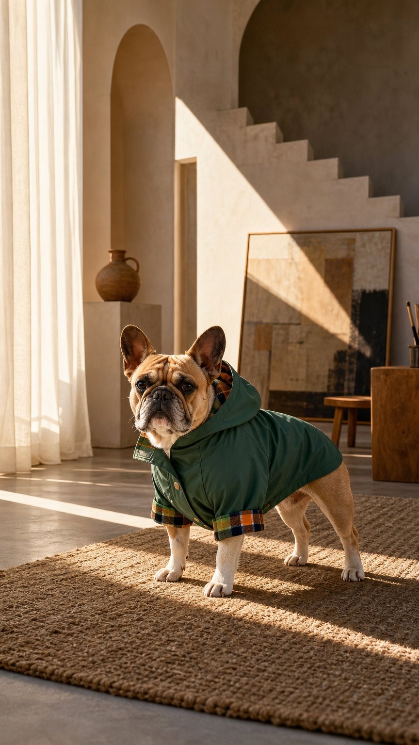 AI product shot of Dog Rain Jacket - Forest Green