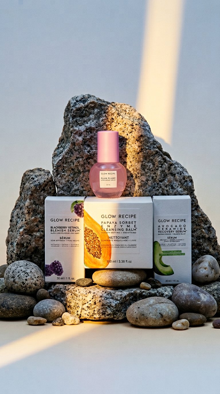 AI product shot of Glow Recipe Glass Skin Essentials Bundle ✨🍉