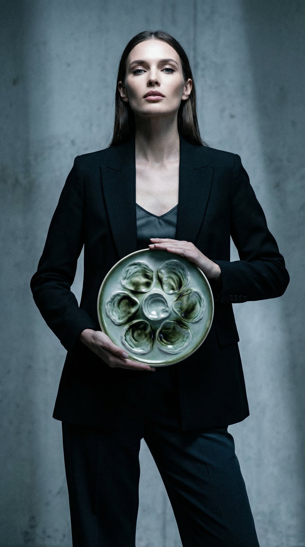 AI product shot of Saint Amand Vintage French Oyster Plate