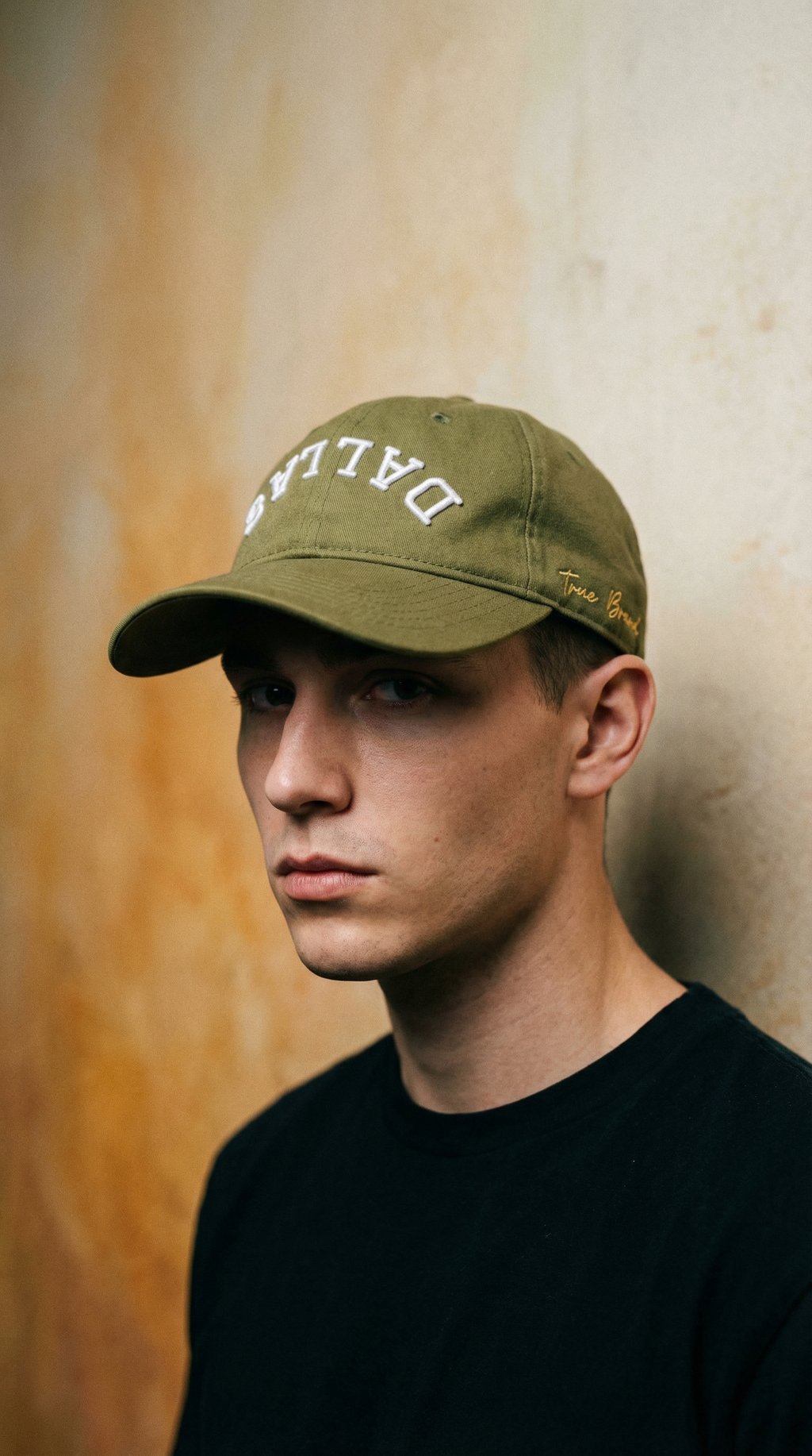 AI product shot of Dad Hat - OLIVE