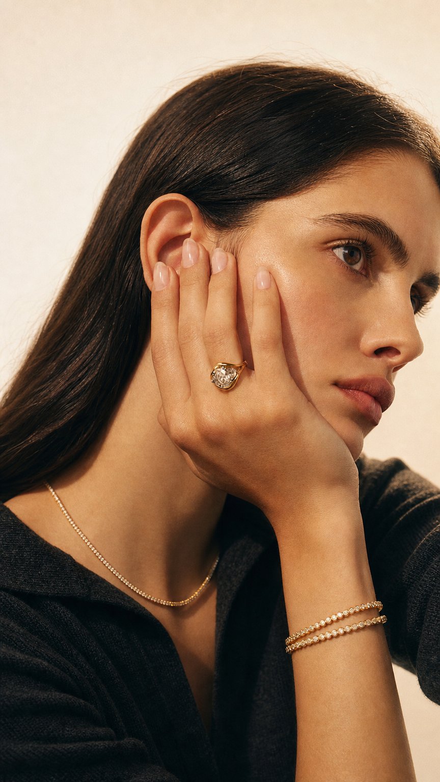 AI product shot of Isadora Trilogy Ring
