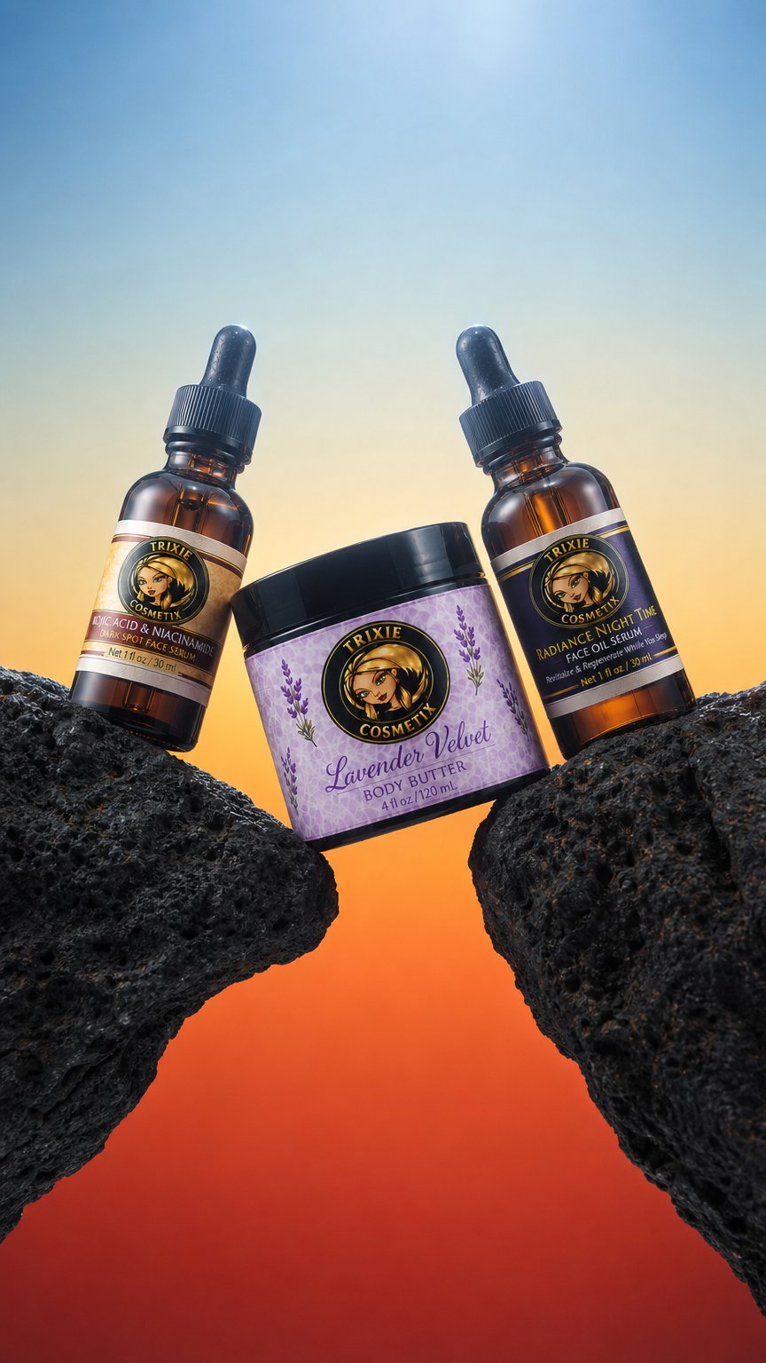 AI product shot of Face & Body Glow Collection