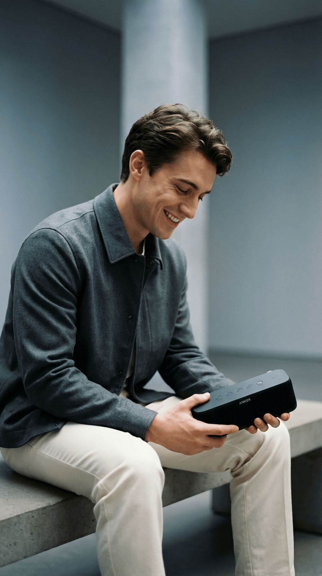 AI product shot of Anker Soundcore Boost Altavoz Bluetooth Potente