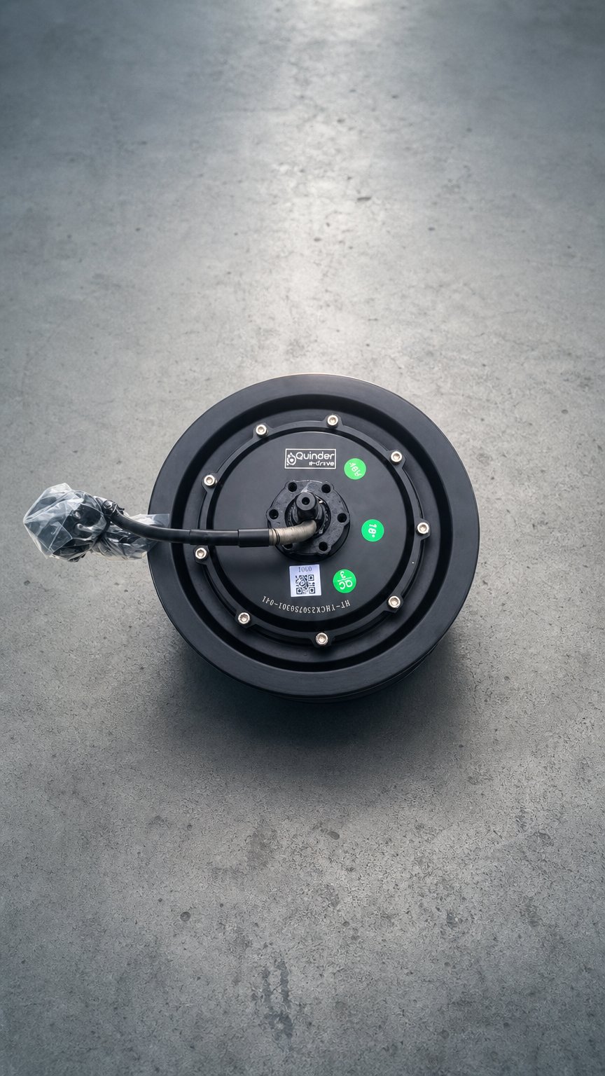 AI product shot of Quinder 8 inch ENCODER HUB motor 48Volts 550Watt