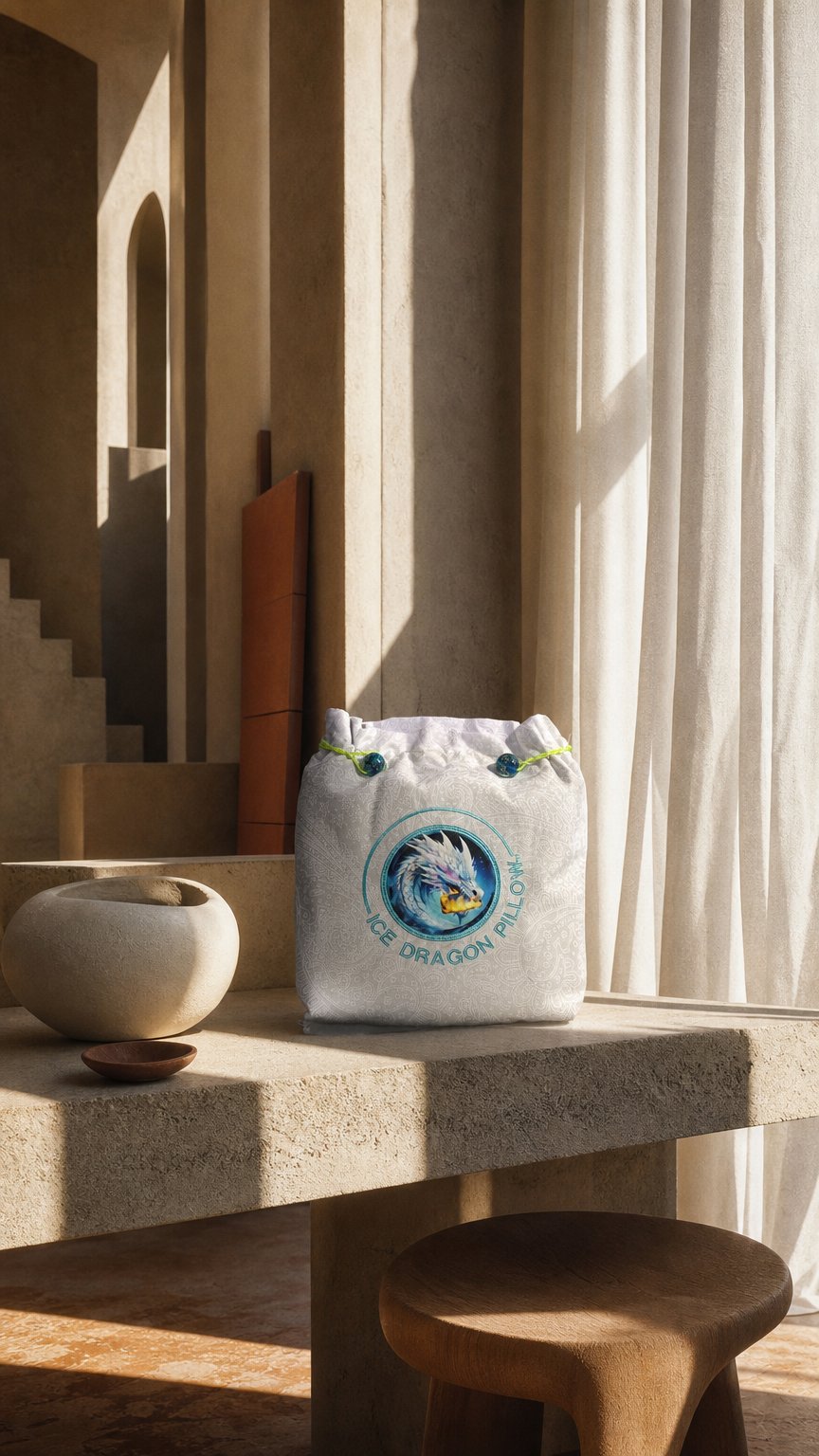 AI product shot of Small White Pillow