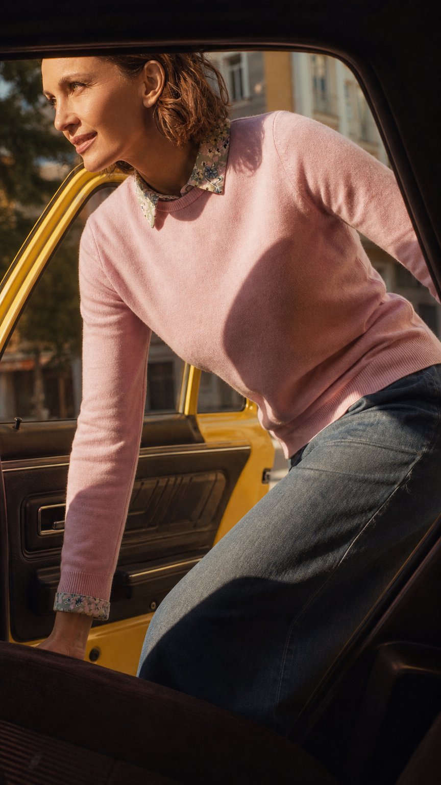 AI product shot of Cashmere and Merino Crew Neck Knitted Jumper