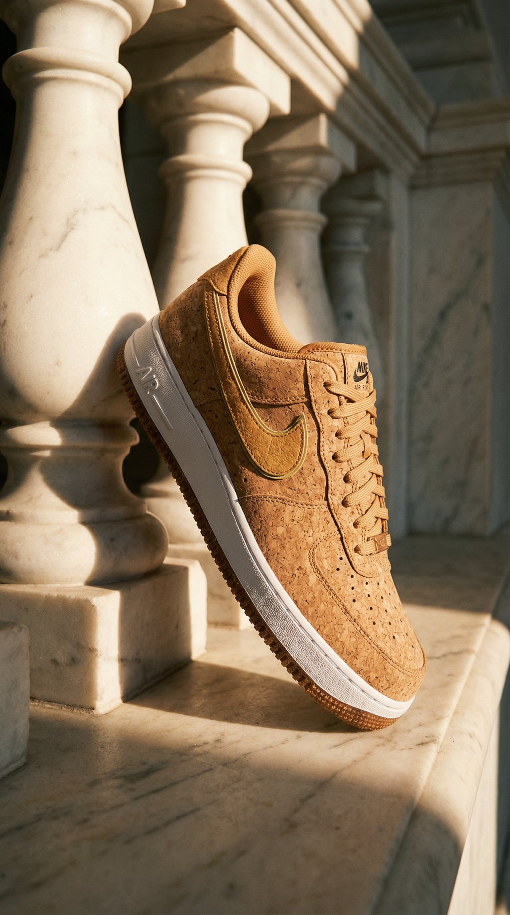 AI product shot of Nike Air Force 1 Low Happy Pineapple Cork