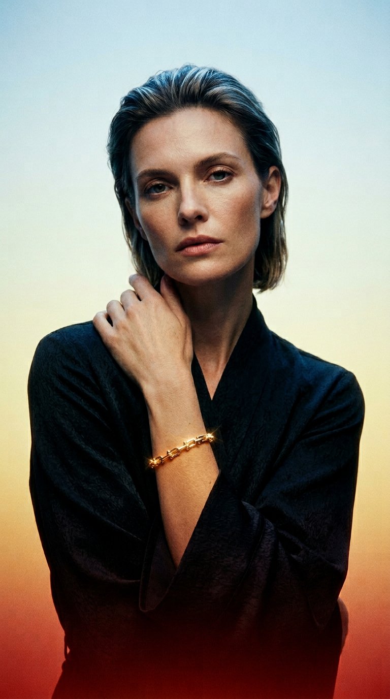 AI product shot of Tiffany HardWear Micro Link Bracelet in Yellow Gold