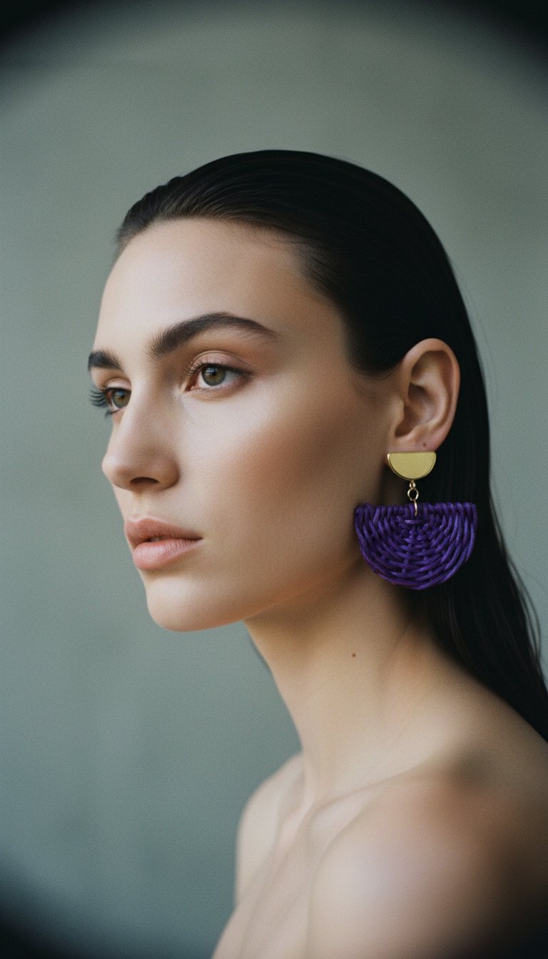 AI product shot of Pam wicker earrings