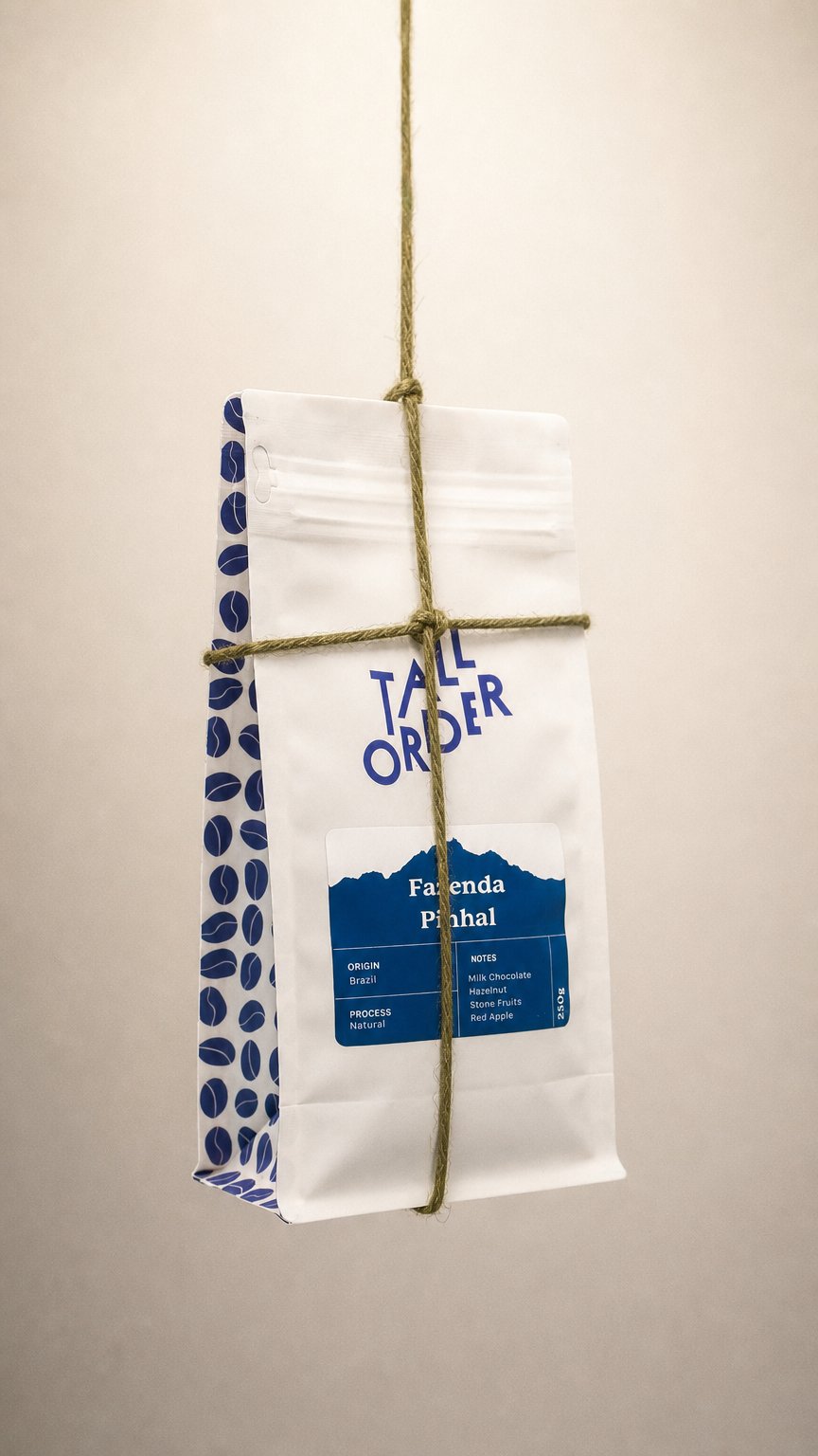 AI product shot of Tall Order Fazenda Pinhal Beans