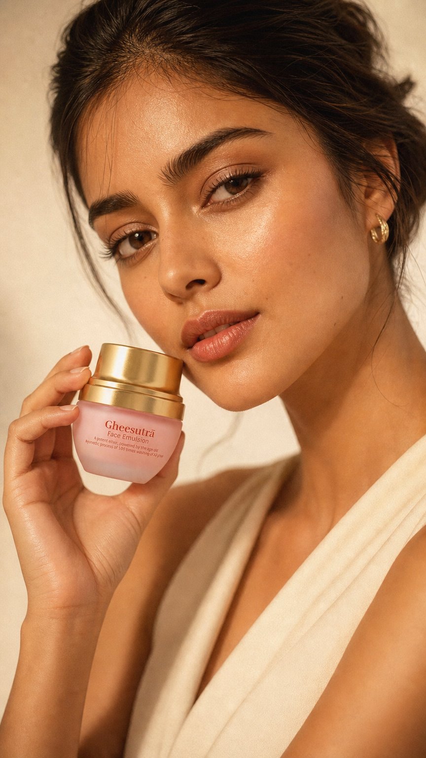 AI product shot of Gheesutra Face Emulsion