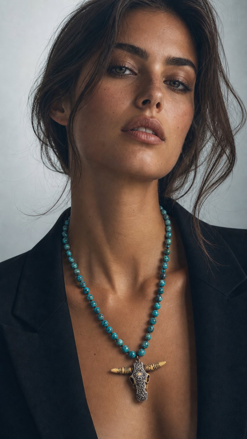 AI product shot of Buffy Buffalo Necklace