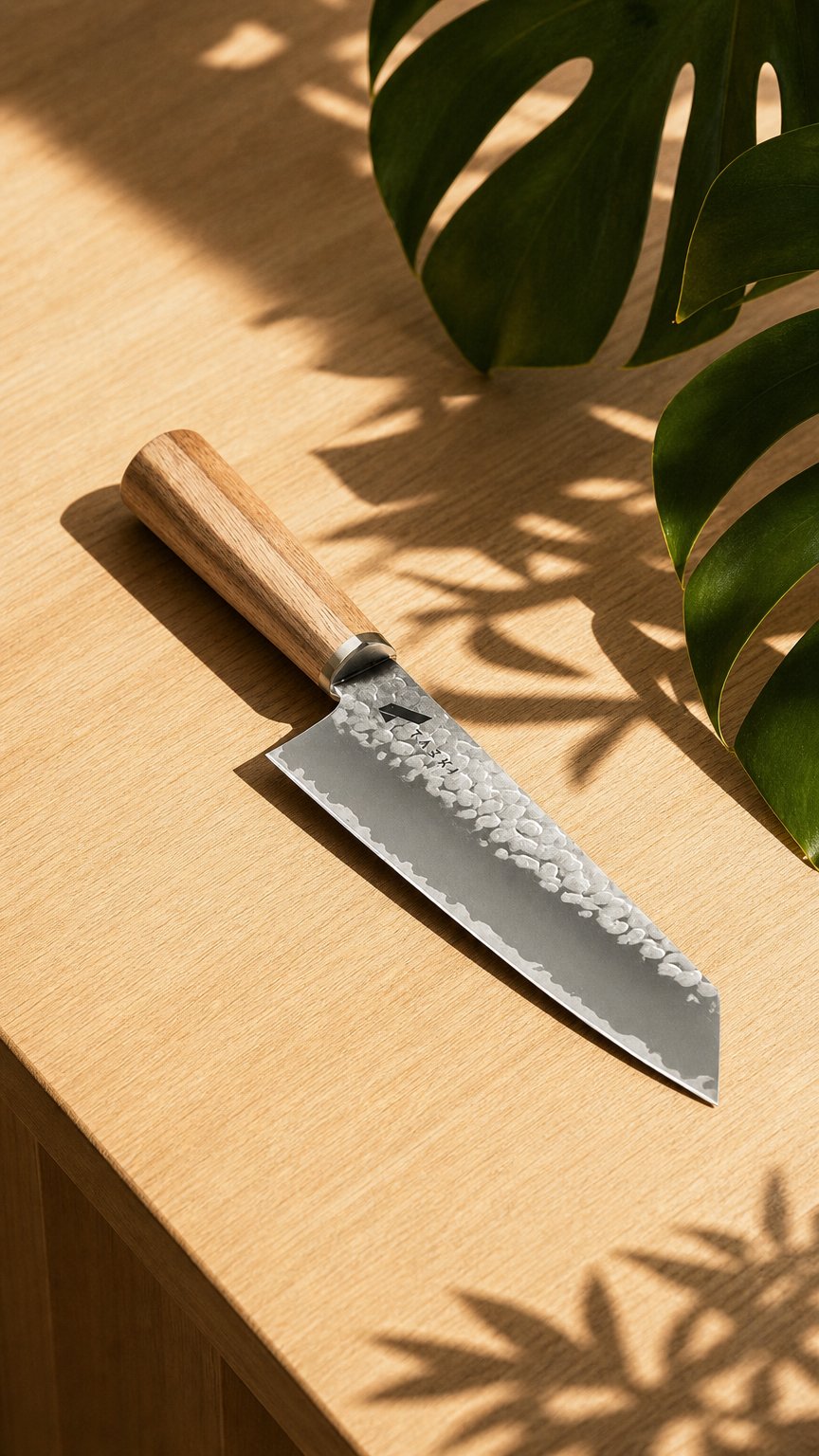 AI product shot of Taski Premium 7" Kiritsuke Knife
