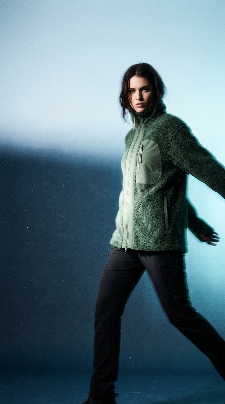 AI product shot of Minna Wool Fleece Jacket Green