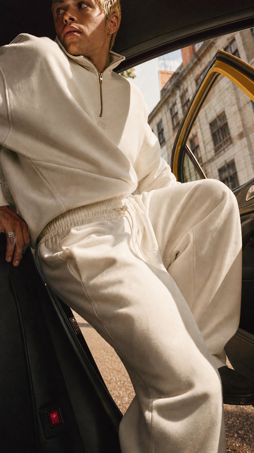 AI product shot of Cotton Fleece Rocco Barrel Sweat Pant
