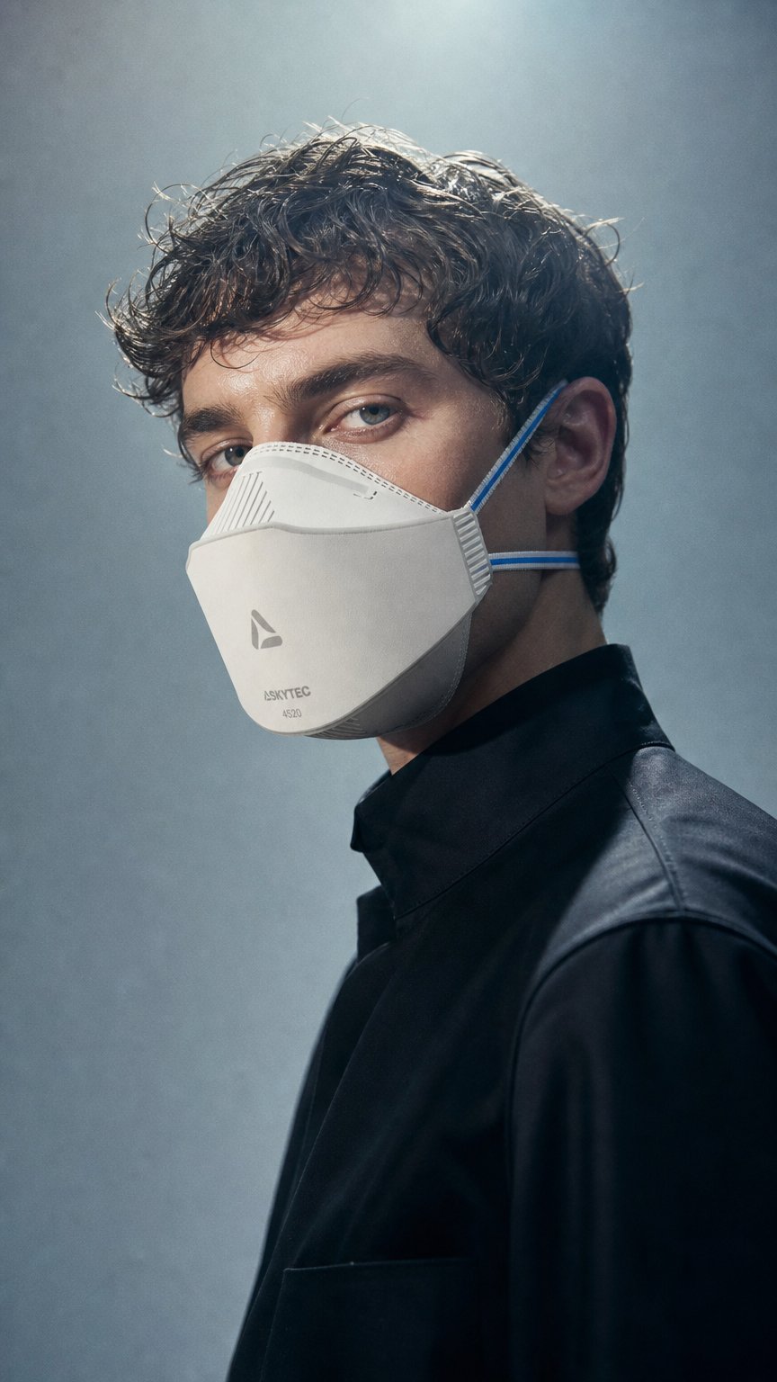 AI product shot of Skytec 4520 Alpha 3 Panel FFP2 Respirator