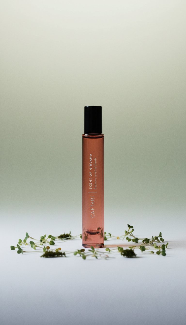 AI product shot of Scent of Nirvana Rollerball
