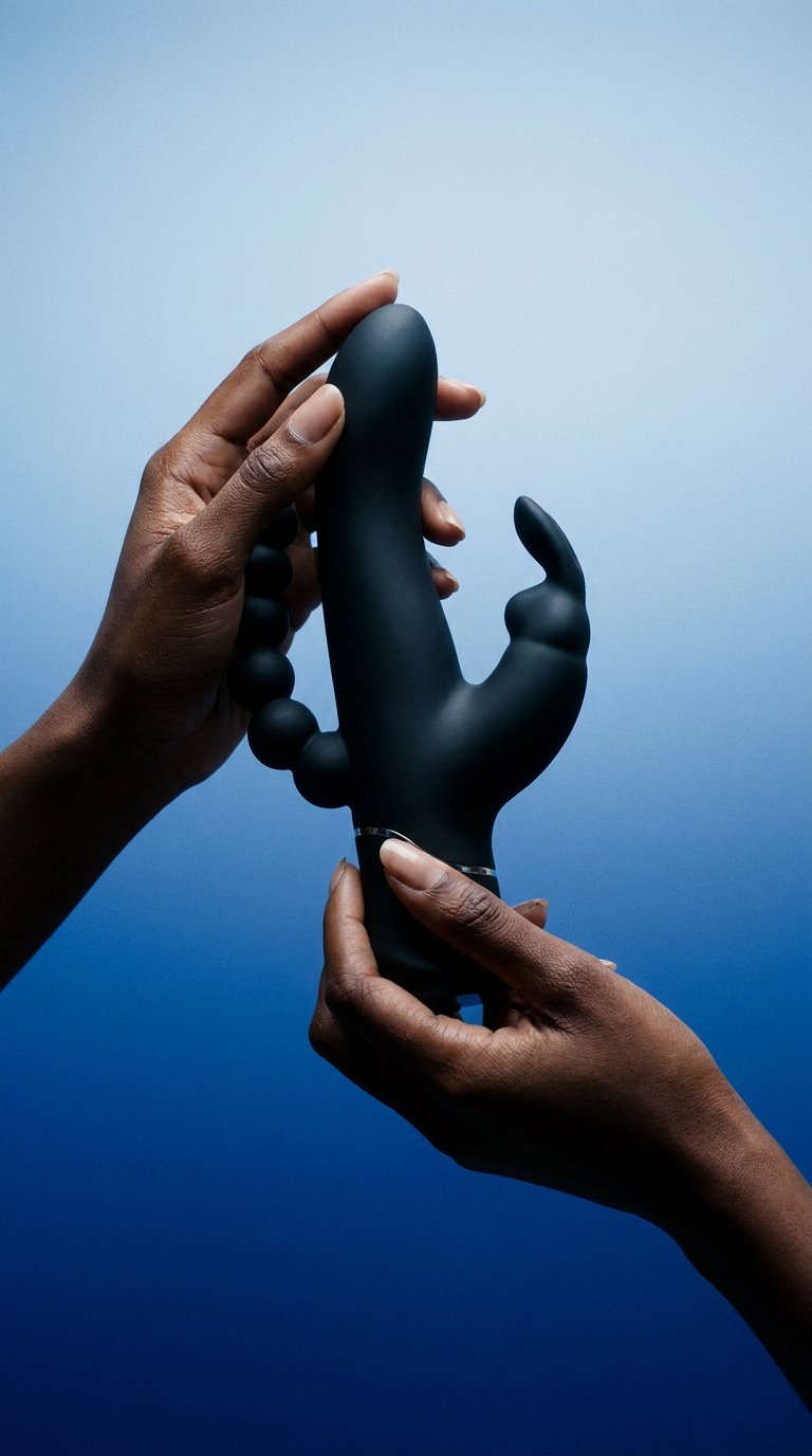 AI product shot of Happy Rabbit Triple Curve Rabbitvibrator