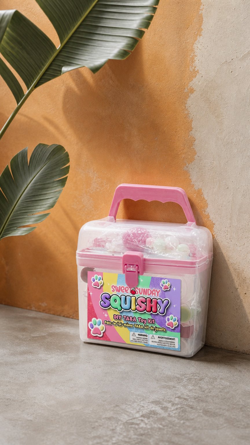 AI product shot of TABA SQUISHY KIT - DIY Paw Print Squishy Maker for Kids