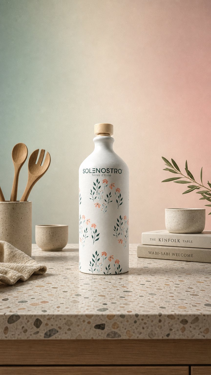 AI product shot of Orcio Classico – Huile d’olive vierge extra – 500ml