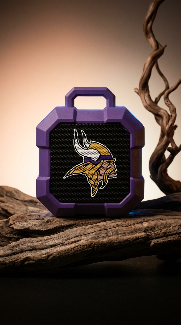 AI product shot of Minnesota Vikings NFL Shockbox Bluetooth Speaker