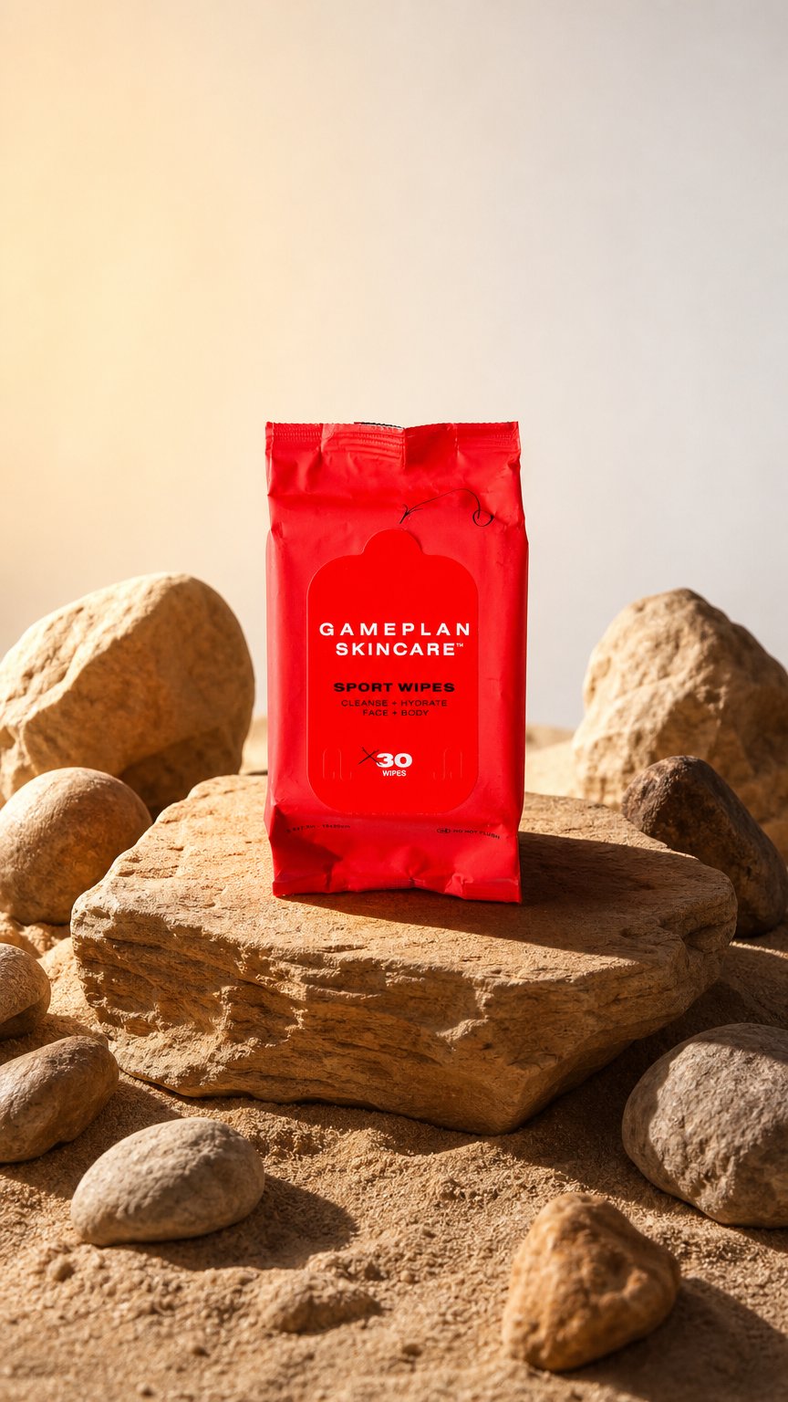 AI product shot of Post-Sweat Sport Wipes